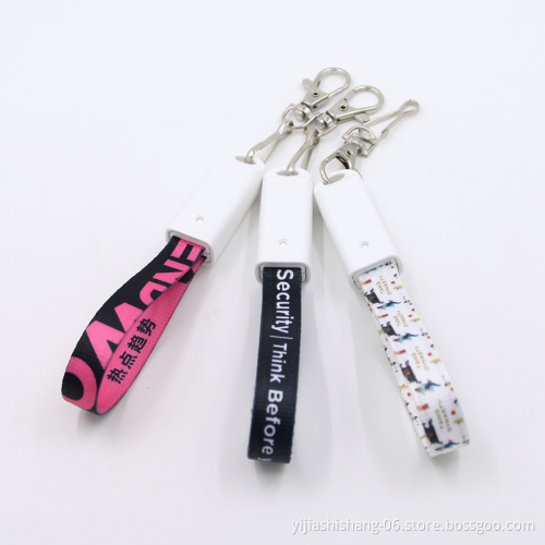 Yijiashishang High Quality OEM Printing Nylon Keychain USB Cable With Protector